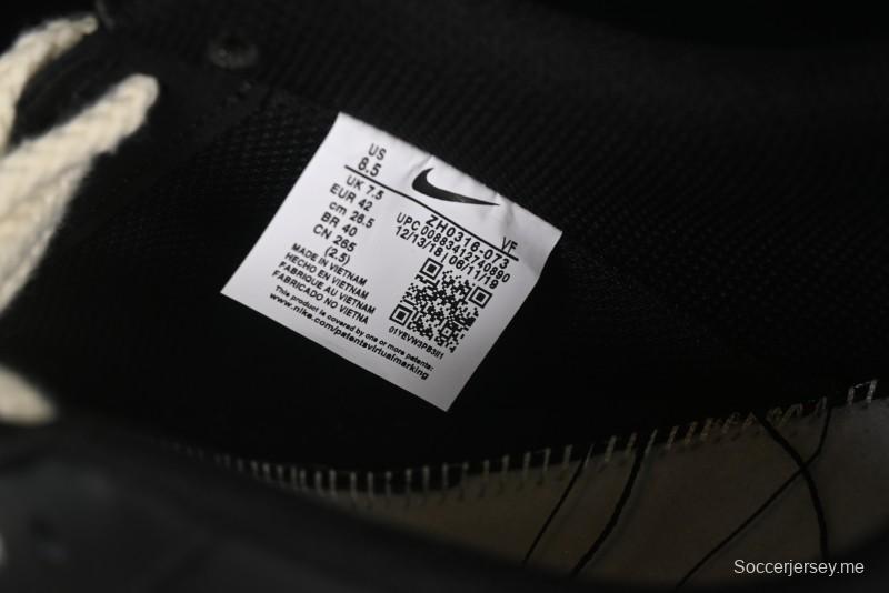 حذاء نايك اير فورس 1 '07 المنخفض الكاجوال من نايك باللونين الأسود والأبيض مع تفاصيل حبل القنب - ZH0316-073