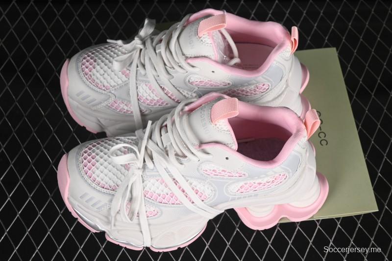 حذاء رياضي بأربطة بيضاء مجوفة بأربطة مجوفة من GG-CC Starry Sky باللون الأبيض مع زيادة ارتفاع 5 سم - G25U9778