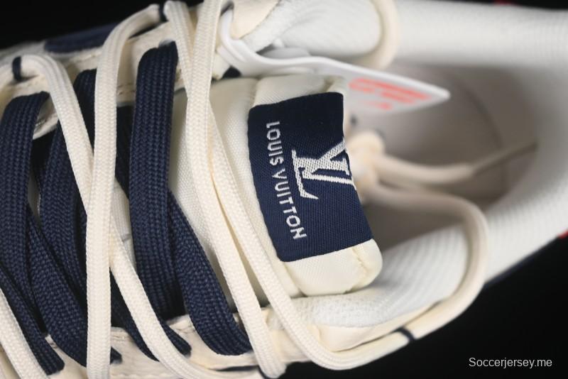 حذاء نايك اير فورس 1 '07 منخفض LV Collaboration Blue Swoosh Drawstring Sneakers Casual - DM686868-083