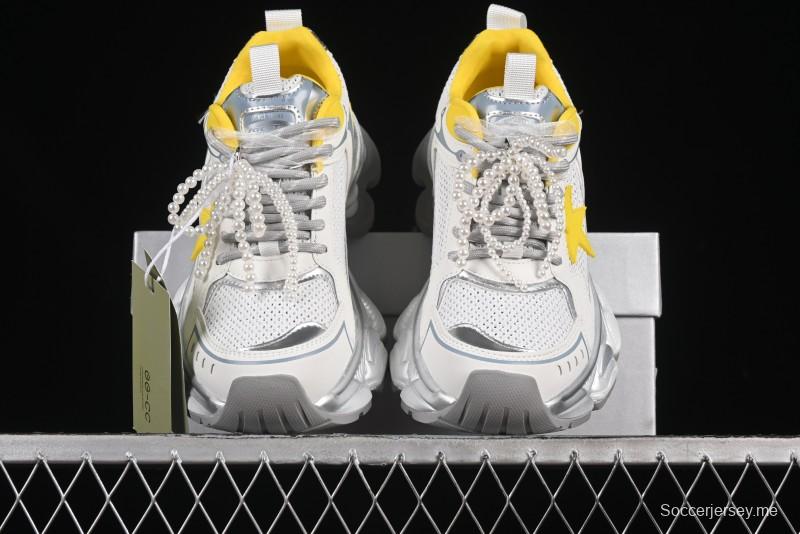 حذاء رياضي مكتنزة بأربطة مجوفة مفرغة بتصميم نجمة GG-CC مع زيادة ارتفاع 5 سم - G25X269