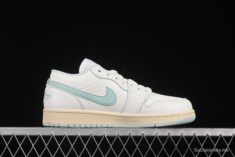 حذاء نايك اير جوردان 1 اير جوردان 1 لاو AJ1 أبيض نعناعي أخضر منخفض الكاجوال لايف ستايل - DC0774-134