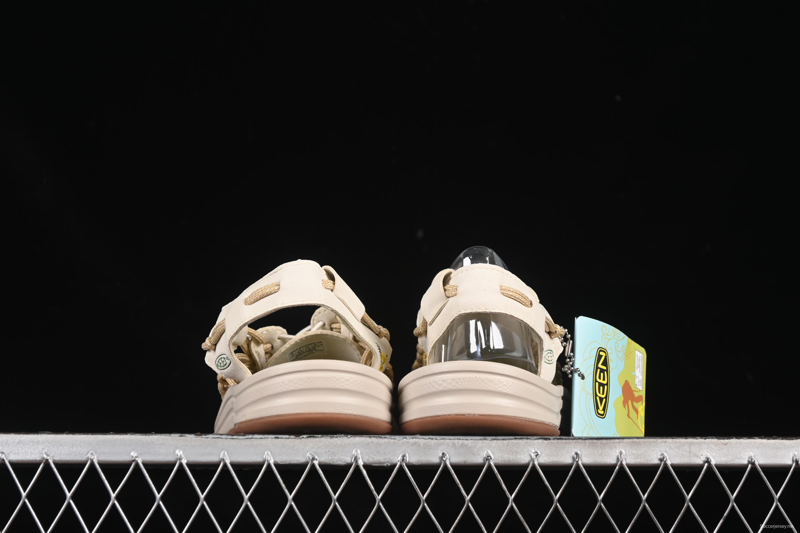 Keen Uneek Flat-M Woven Elastic Strap Casual Outdoor Water Sandals for Hiking and Wading - 1025169 MIMOSA