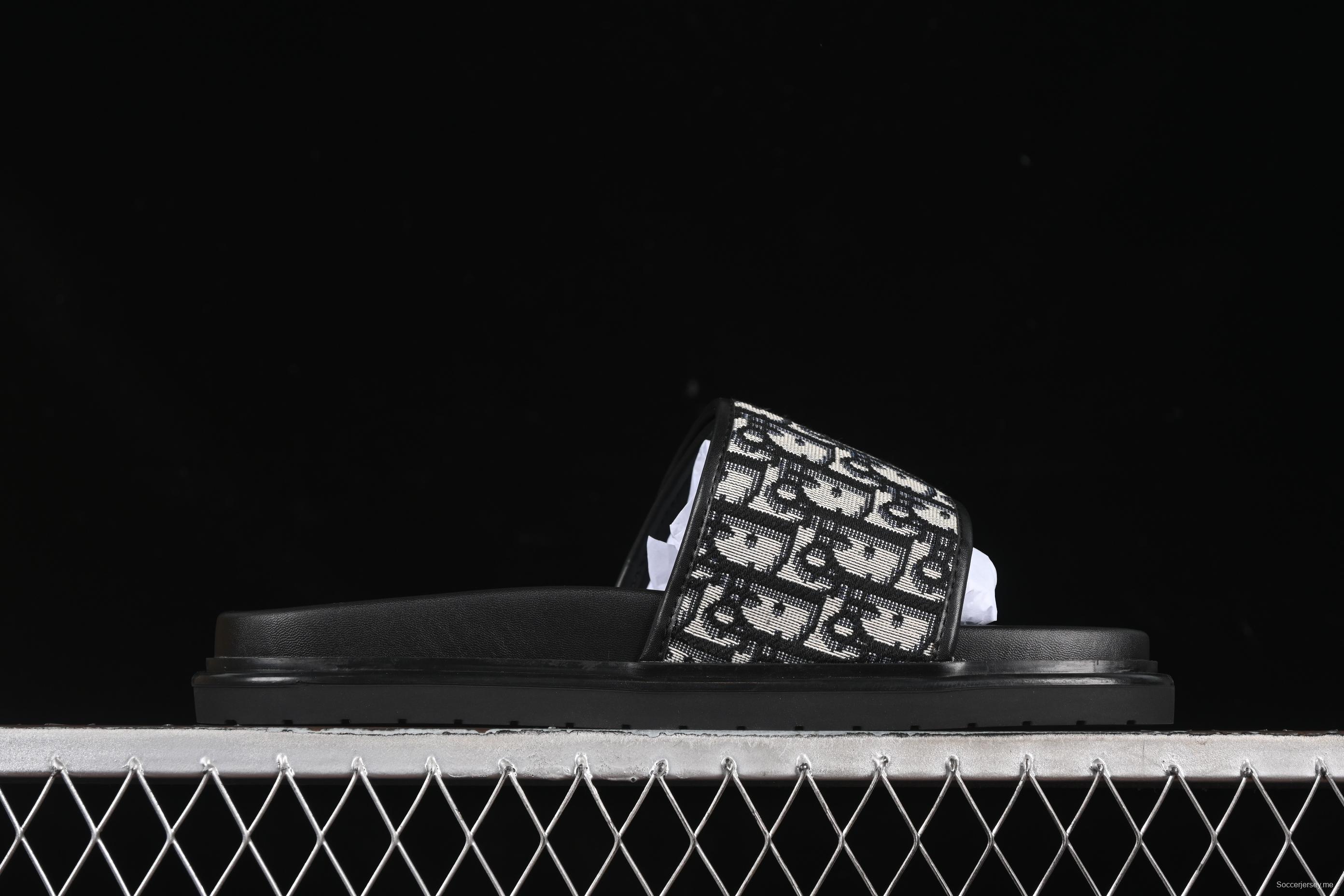 Dior Aqua Summer Men's Platform Casual Sandals with Oblique Print and Leather Accents - 3SA126ZSA