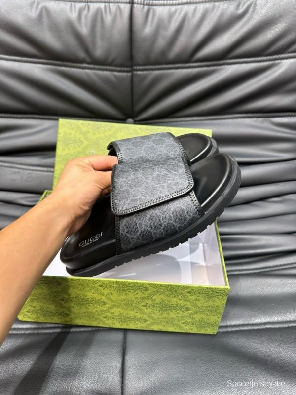 2024 Slippers Gucci Black Fabric Slippers MJ00200