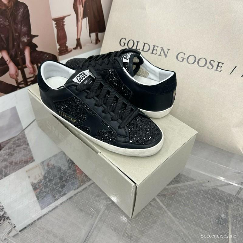 2025 Unisex GGDB Black Glitter Leather Sneakers