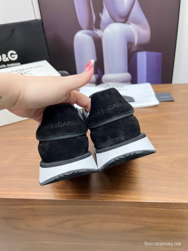 2025 Men Dolce & Gabbana Black Suede Sneakers LY00300