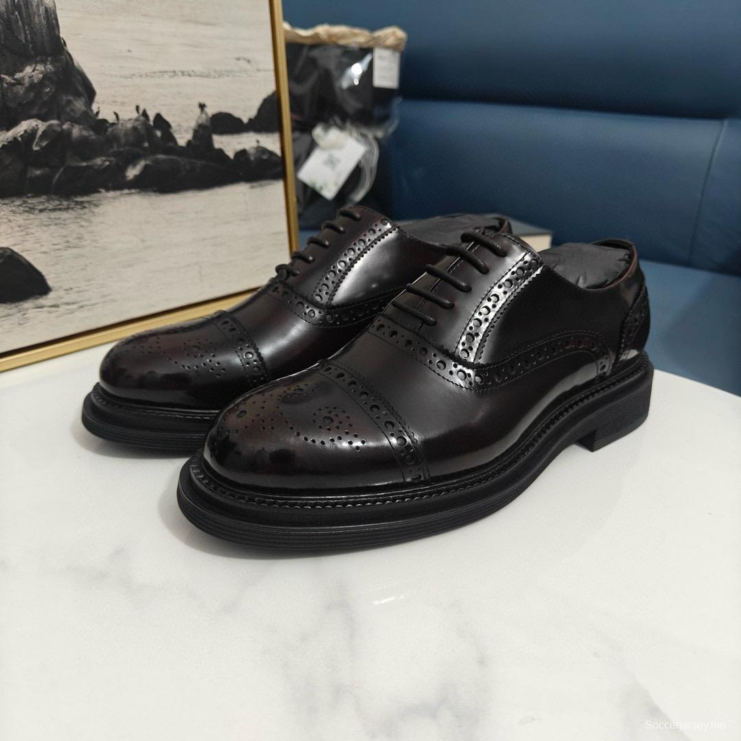 2024 Men Dolce & Gabbana Black Leather Derby MJ00420