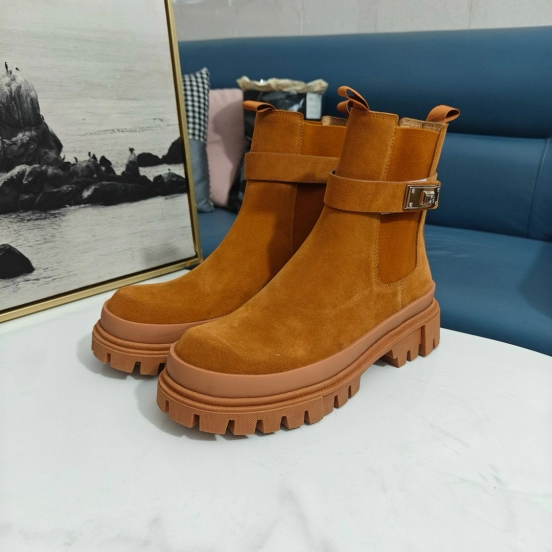 2024 Women Dolce & Gabbana Brown Suede Boots