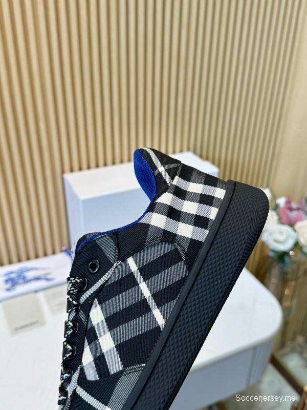 2024 Unisex Burberry Black White Classic Cotton Sneakers MJ00320