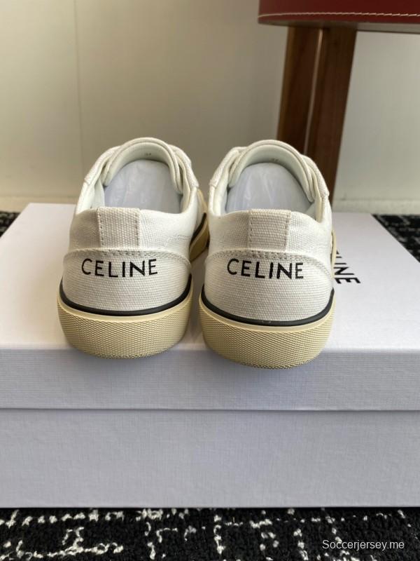 2025 Women Celine White Canvas Sneakers KFY00285