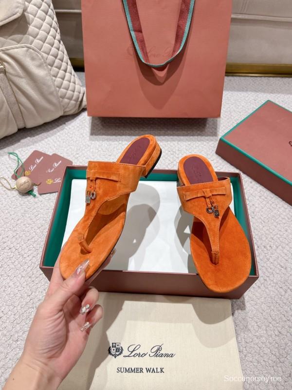 2025 LP Orange Suede Slippers LY00250