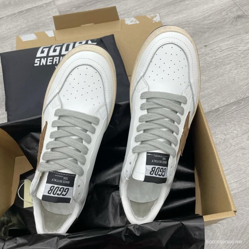 2024 Unisex GGDB White Brown Suede Leather Low Top Sneakers MJ00260