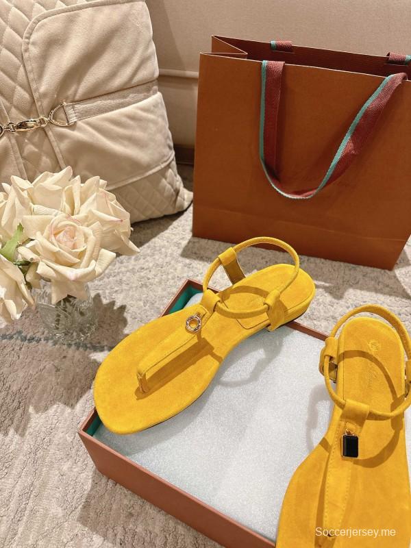 2025 Women LP Yellow Suede Sandals LY00250