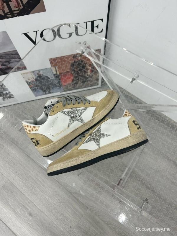 2024 Unisex GGDB White Beige Glitter Suede Leather Low Top Sneakers MJ00260