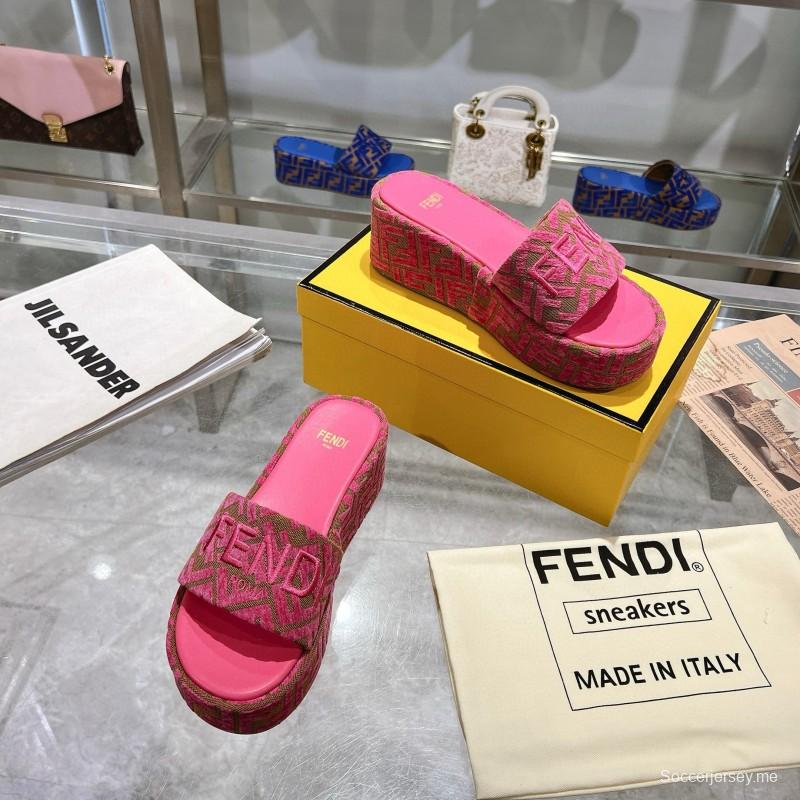 2025 Fendi Pink Canvas Slippers MJ00230