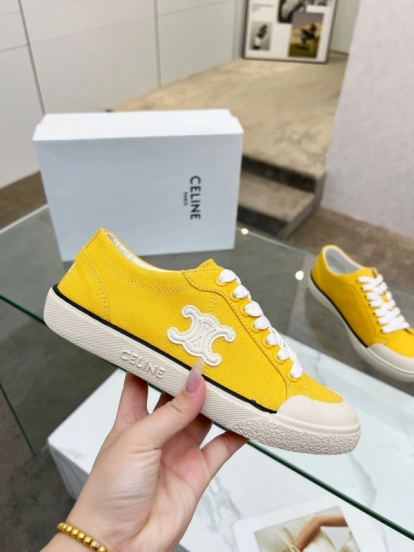 2025 Women Celine Yellow Canvas Sneakers LY00210