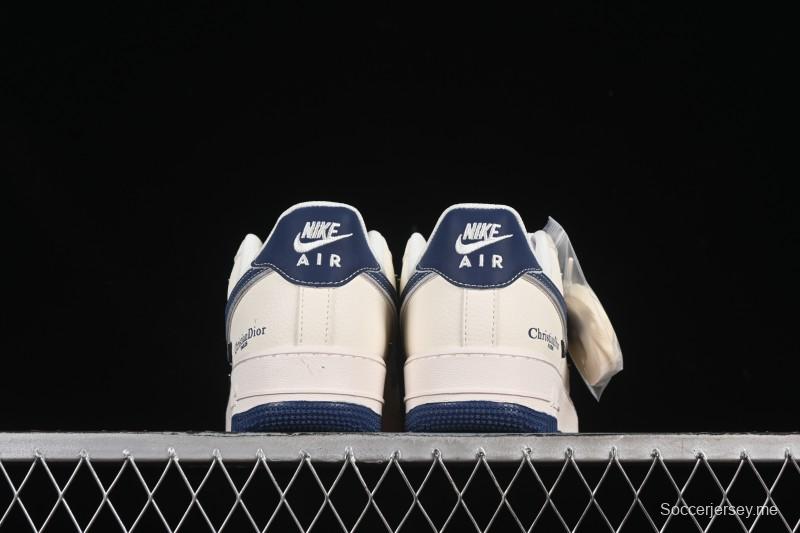 Nike Air Force 1 '07 Low Dior Collaboration Blue Four Small Silver Swoosh Casual Sneakers - XS2869-001