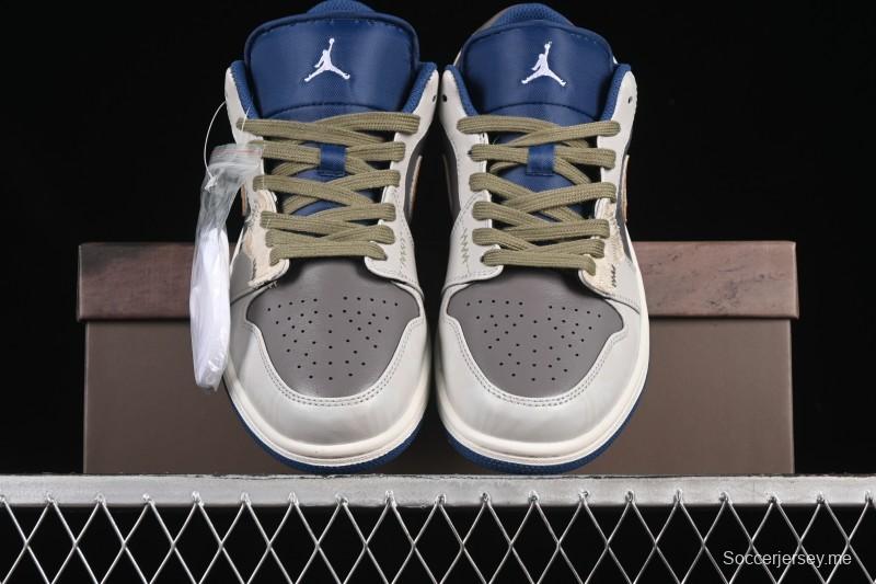 Nike Air Jordan 1 Low Retro Basketball Shoes Panda Mischief Pioneer Knight Brown Grey - 553558-414