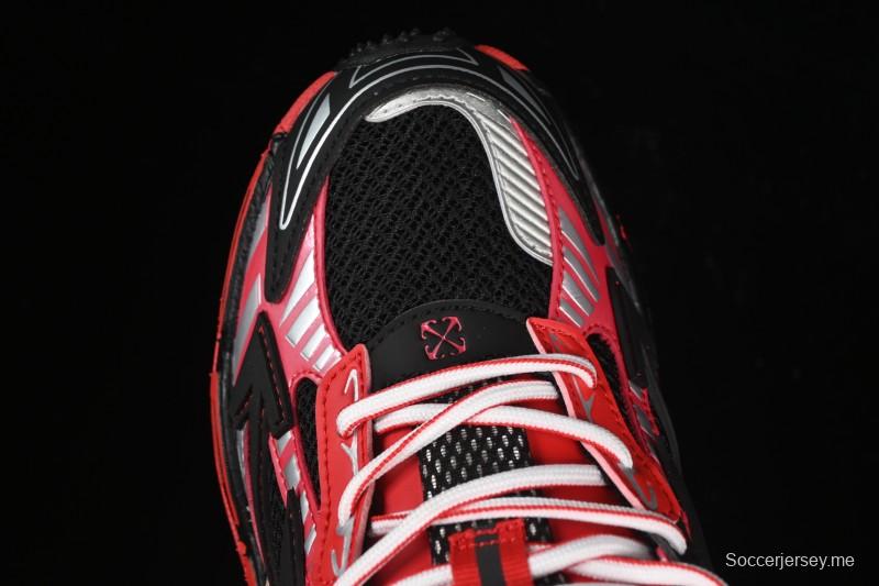 حذاء "بي رايت بي رايت" من أوف وايت كاجوال منخفض الساقين باللون الأحمر الأسود