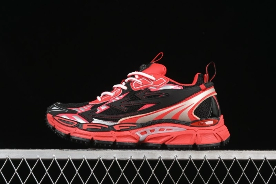 حذاء "بي رايت بي رايت" من أوف وايت كاجوال منخفض الساقين باللون الأحمر الأسود