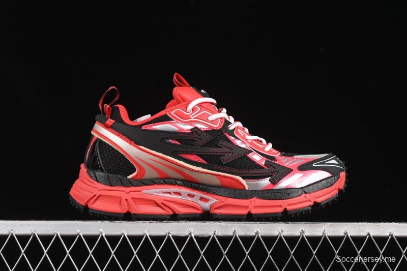 حذاء "بي رايت بي رايت" من أوف وايت كاجوال منخفض الساقين باللون الأحمر الأسود