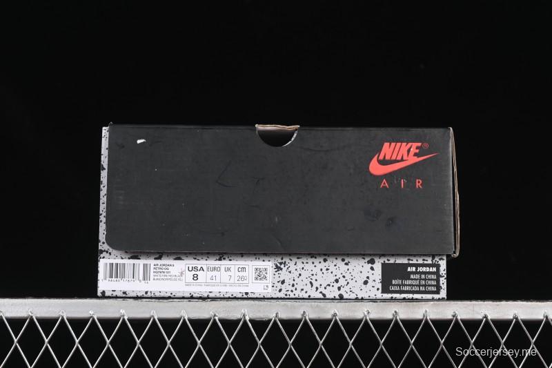 حذاء كرة السلة نايك اير جوردان 5 ريترو جوردان فاير ريد أحمر أسود اللسان - HQ7978-101