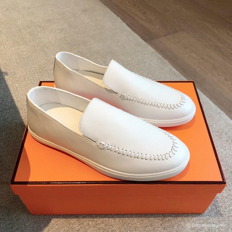 2025 Unisex Hermès White Leather Plimsolls AS00380
