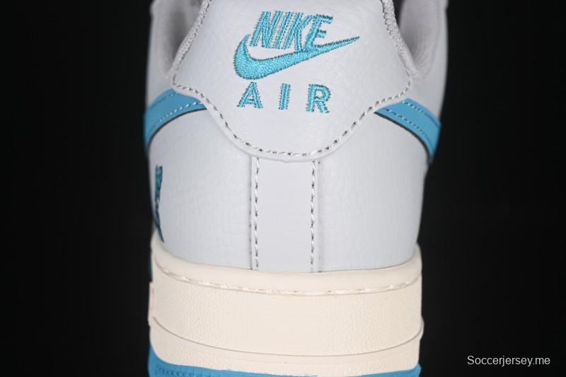 حذاء نايك اير فورس 1 '07 المنخفض من نايك اير فورس 1 '07 LV Collaboration حذاء رياضي كاجوال رمادي أزرق اللون - JJ2508-704