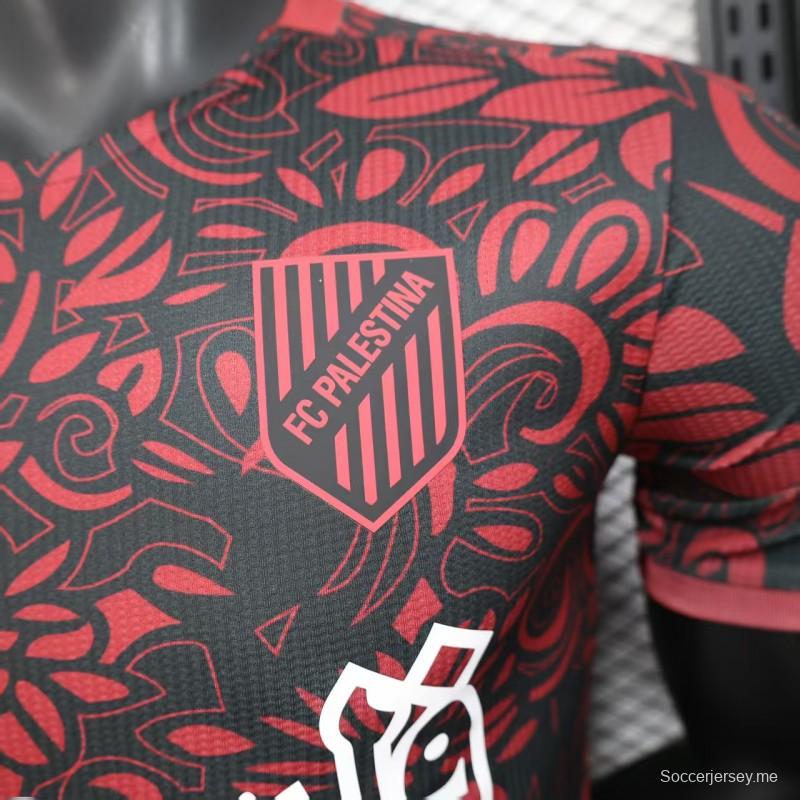 إصدار اللاعب 25/26 قميص أحمر بنقشة زهور تقليدية مع قميص بنقشة زهور تقليدية