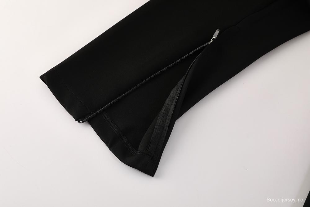 2025 Nike Black/Deep Grey Full Hoodie Zipper Jacket +Long Pants