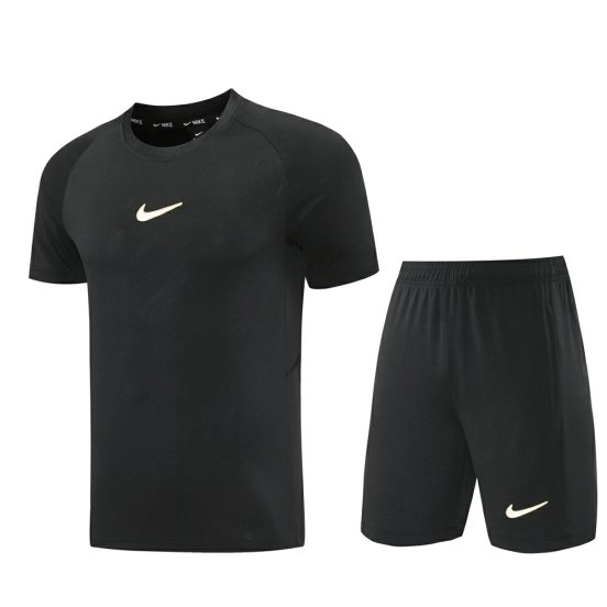 25/26 Nike Black Short Sleeve Jersey+Shorts