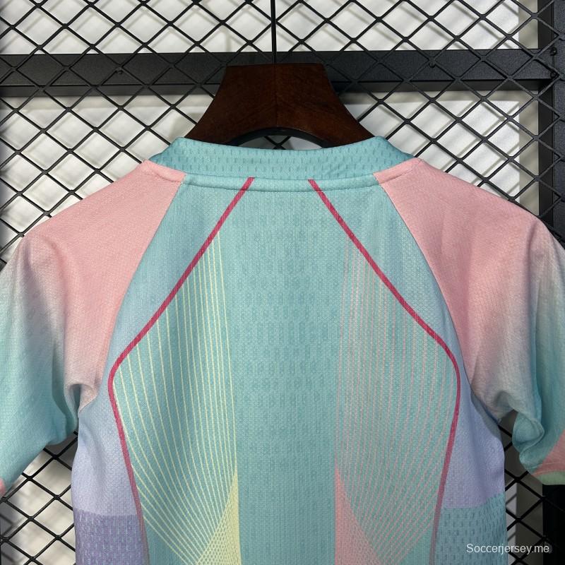 25/26 قميص برشلونة أزرق متدرج مع قميص سبوتيفاي للأطفال