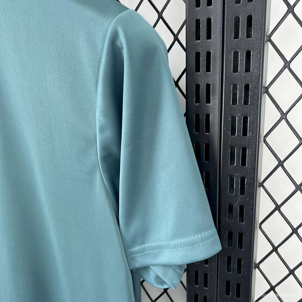 2025 تي شيرت نايكي للتدريب أزرق فاتح بنقشة فرشاة الرسم التجريدي #1045