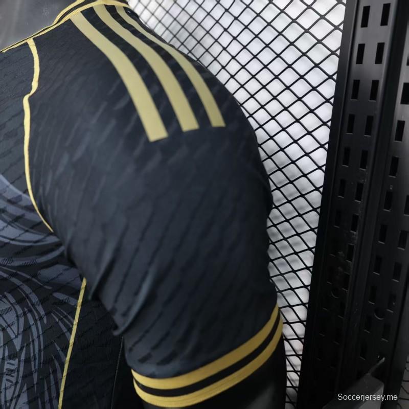 إصدار اللاعب 2025 قميص المكسيك 2025 أسود بنقشة ريشة النسر