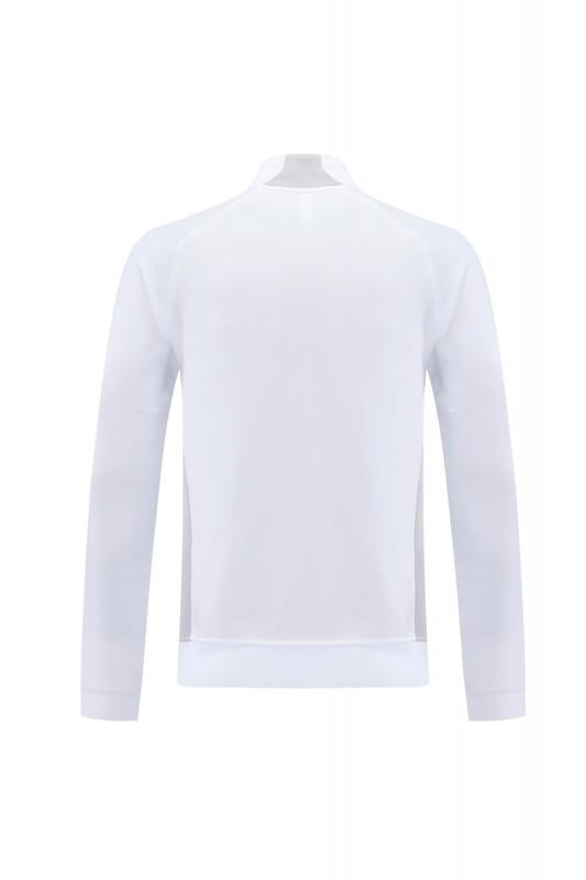 25/26 ريال مدريد جاكيت بسحاب كامل رمادي/أبيض + بنطلون طويل