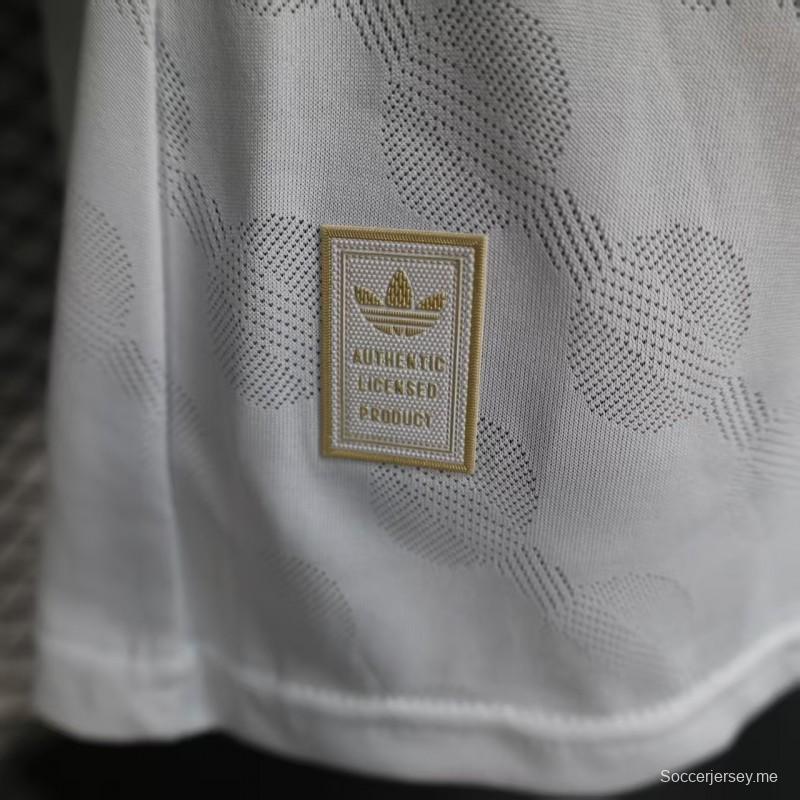 إصدار اللاعب 25/26 ريال مدريد أبيض بنمط هندسي قميص أبيض بنمط هندسي