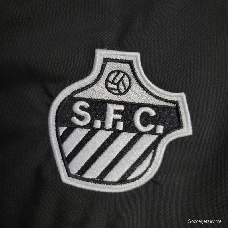 25/26 سانتوس جاكيت سانتوس سترة واقية من الرياح أسود