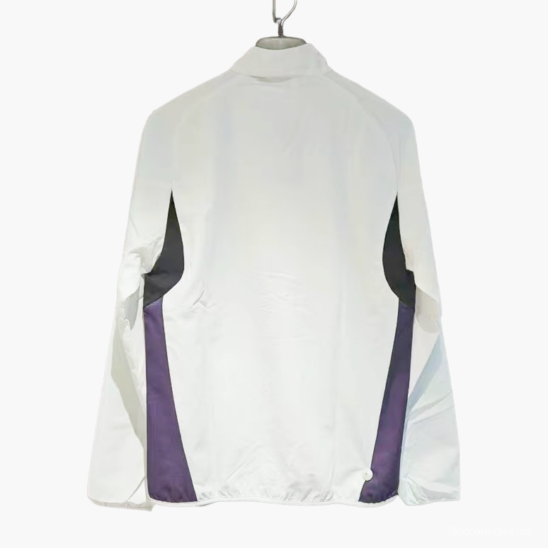 25/26 يوفنتوس يوفنتوس سترة واقية من الرياح بسحاب كامل أبيض