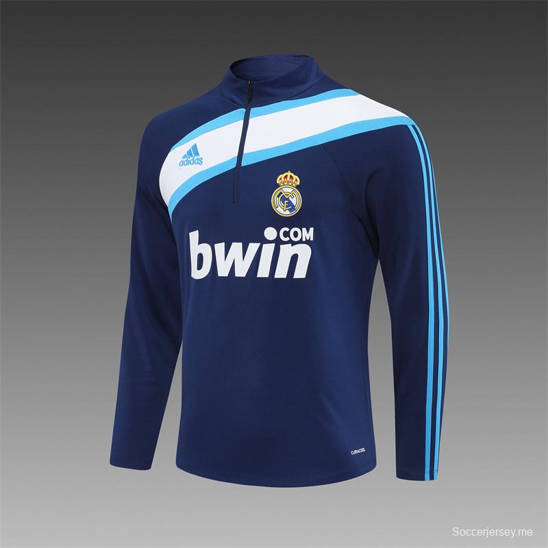 Retro 09/10 Real Madrid Royal Blue Half Zipper Jacket