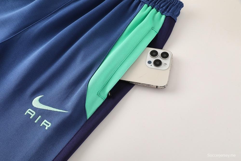 2025 نايك أزرق/أخضر/أسود أزرق/أخضر/أسود جاكيت بسحاب كامل + بنطلون طويل