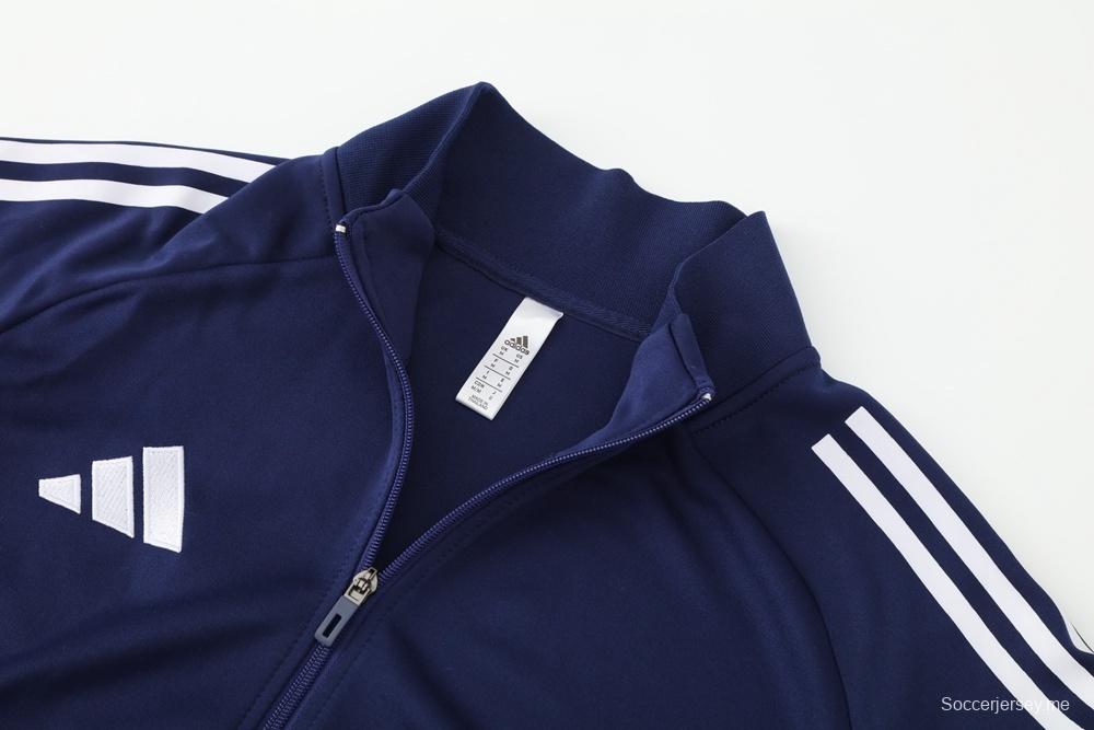 2025 أديداس 2025 جاكيت أديداس كحلي بسحاب كامل + بنطلون طويل