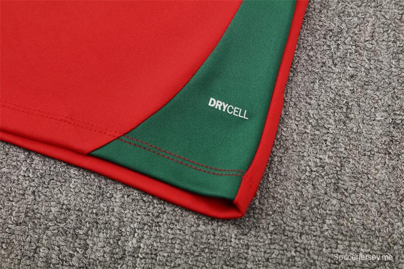 25/26 Portugal Red Half Zipper Jacket+Long Pants