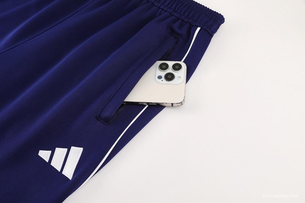 2025 أديداس 2025 جاكيت أديداس كحلي بسحاب كامل + بنطلون طويل