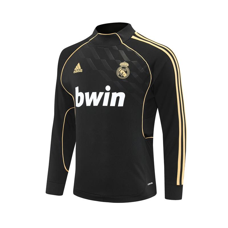 Retro 11/12 Real Madrid Black Half Zipper Jacket