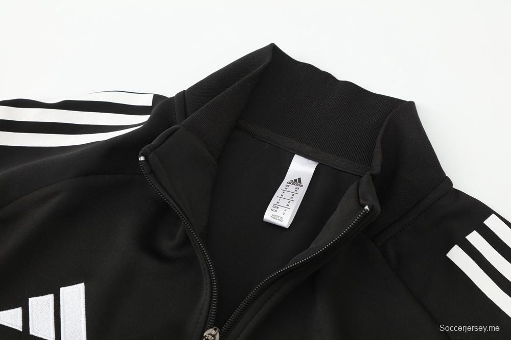 2025 أديداس 2025 جاكيت أديداس أسود بسحاب كامل + بنطلون طويل