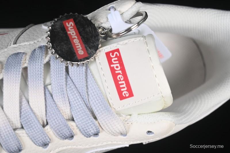 حذاء نايك اير فورس 1 '07 منخفض سوبريم سوبريم بالتعاون مع نايك باللون البيج الرمادي والكريستال سنيكرز كاجوال - XX3168-178