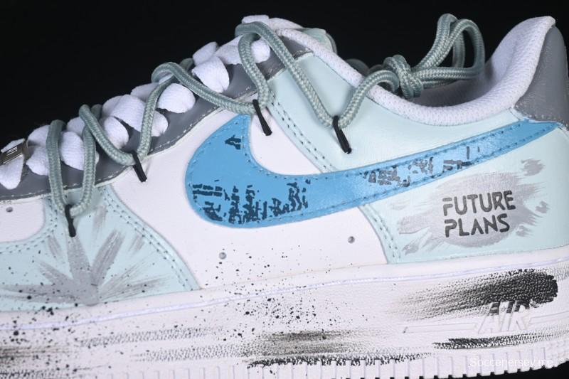 حذاء نايك اير فورس 1'07 المنخفض من نايك اير فورس 1'07 رمادي تيون ايرا رسمت عليه رسومات يدوية - LJ8822-202