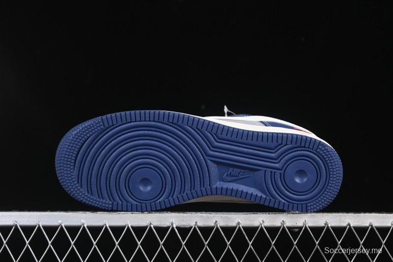 حذاء نايك اير فورس 1 '07 منخفض سوبريم سوبريم تعاون أبيض أزرق رمادي أحمر كاجوال سنيكرز - XD2588-602