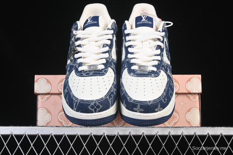 حذاء نايك اير فورس 1 '07 منخفض من نايك اير فورس 1 '07 LV Collaboration حذاء رياضي كاجوال أزرق أبيض - YF9511-811