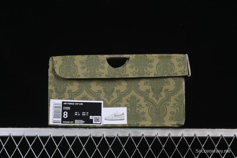 حذاء نايك اير فورس 1 '07 المنخفض من نايكي، حذاء رياضي كاجوال منخفض منخفض من نايكي، تعاون غوتشي باللون الرمادي الفاتح الدنيم المتوهج في الظلام - XX3168-197